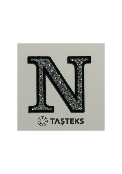 Taşlı Ütülenebilen Veya Sticker Olarak Kullanılabilen 6cm N Harfi