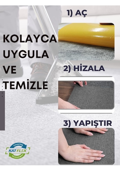 Katflex Halıfleks Kendinden Yapışkanlı Duvardan Duvara Halıflex Rip Halı Keçe Zemin Kaplama Be Standart