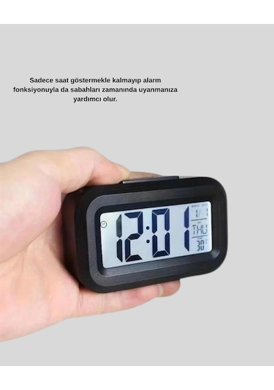 Sensörlü Dijital Masa Saati Alarm Ve Sıcaklık Göstergeli Çok Renkli 08474863