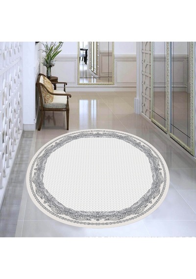 Rovigo Home Dijital Baskı Yıkanabilir Kaymaz Taban Yuvarlak Salon Halısı RVG7337-HY896 Çok Renkli