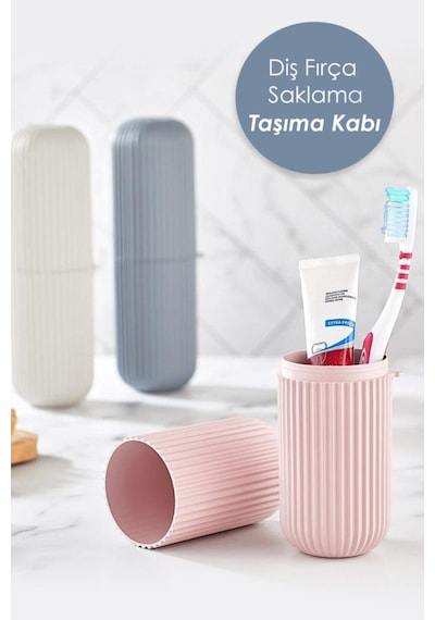 Pandora Seyahat Tipi Diş Macun Fırça Saklama Ve Taşıma Kabı Diş Fırçalık Beyaz
