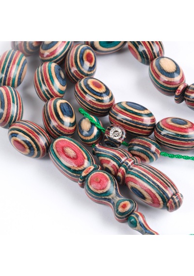 Kafur Ağacı Beyzi Kesim 11.5x17mm Tesbih Çok Renkli