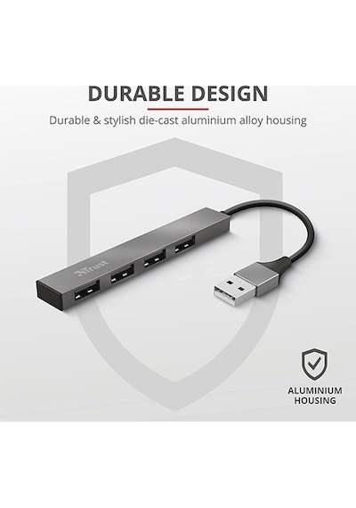 Trust 23786 Halyx Mini Usb 2 Hub Alüminyum 4 Bağlantı Noktalı Pc
