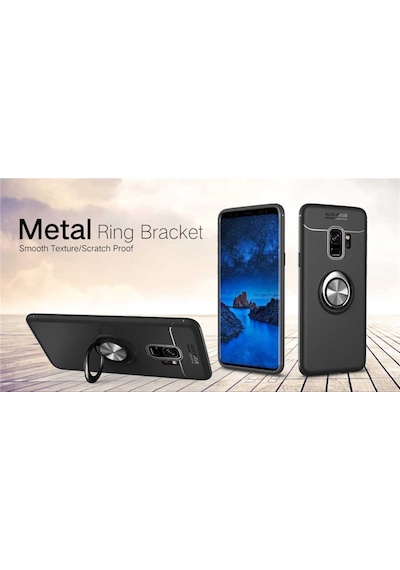 Samsung Uyumlu Galaxy S9 Plus Kılıf Yüzüklü Magnetli Ravel Case