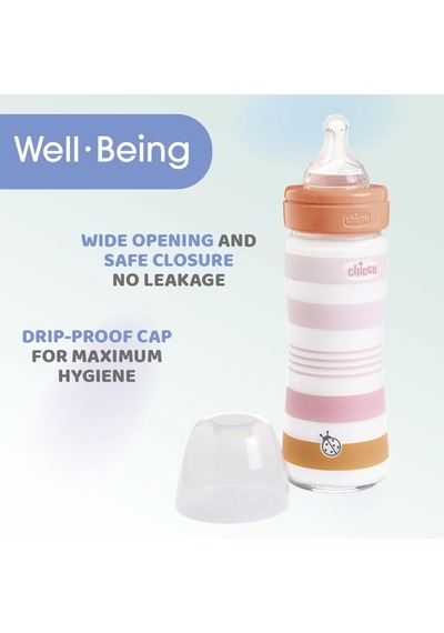 Physio Vakumlu İçecek Şişesi, Yumuşak Silikon Ve Yumuşak Sense Kaplama, Altın Tutmaz, Rejenerasyonu Ve Sinirliliği Azaltır, Cam Şişe 240 Ml, 0 Ay+, Nötr Çok Renkli
