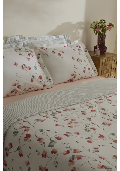Karaca Home Lilian %100 Pamuk 120 Tel Çift Kişilik Saten Nevresim Takımı Beyaz