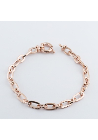 Trend Geçme Zincirli Rose Gold Kaplama Hallow Bileklik Gümüş