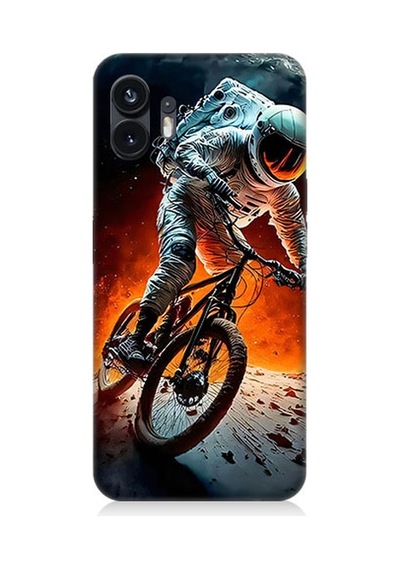 Nothing Phone 2 Uzayda Bisiklet Desenli Silikon Kılıf