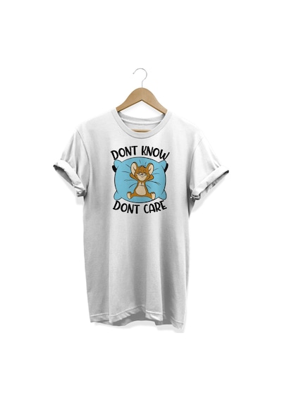 D'ont Know Baskılı Beyaz T-shirt Beyaz