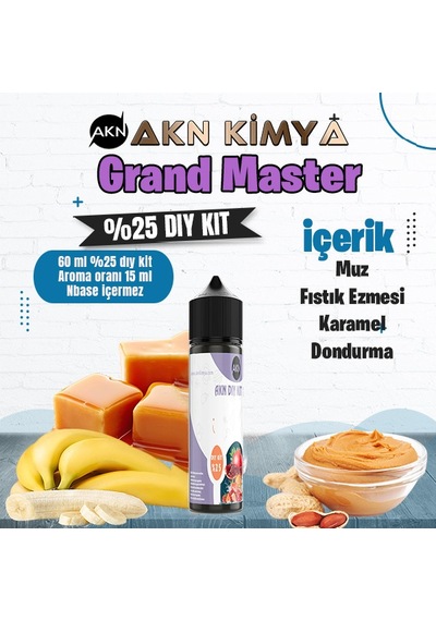 Grand Master Five Pawns Yoğun Dıy Kit Muz Fıstık Ezmesi Karamel Gıda Aroması %25 Oranda Aroma İçerir Hazır Değildir 60 Ml