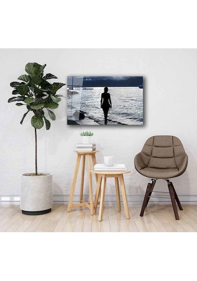 Deniz Ve Kadın Cam Tablo 4mm Dayanıklı Temperli Cam