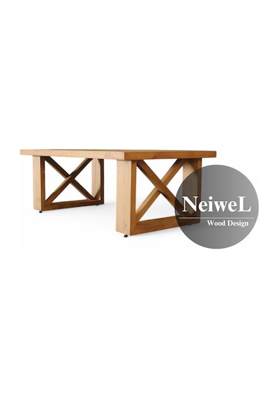 Neiwel Nuse Doğal Ahşap Sehpa-70-120 Açık Ceviz