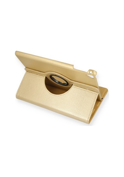 İpad 5 Air 9.7 Uyumlu Kılıf 360 Dönerli Deri Korumalı Tablet Kılıfı - Gold Kapaklı Kılıf