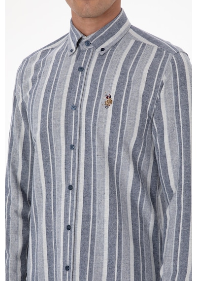 U.S. Polo Assn. Erkek Lacivert Uzun Kollu Çizgili Gömlek 50316565-VR033 U.S. Polo Assn. Erkek Lacivert Uzun Kollu Çizgili Gömlek 50316565-VR033