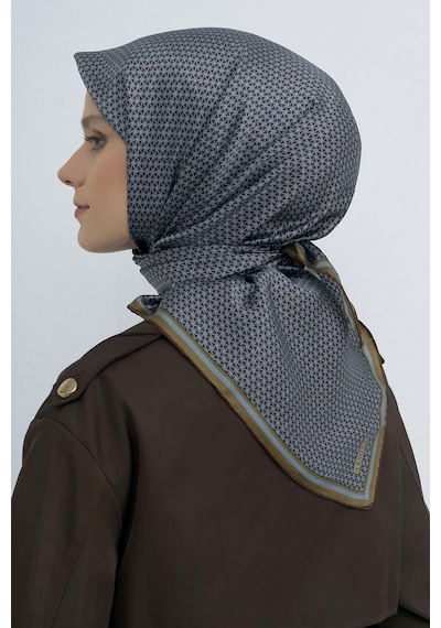 Armine Saf İpek Sura Eşarp-2026 İlkbahar-yaz- 952800d Kahve-mavi