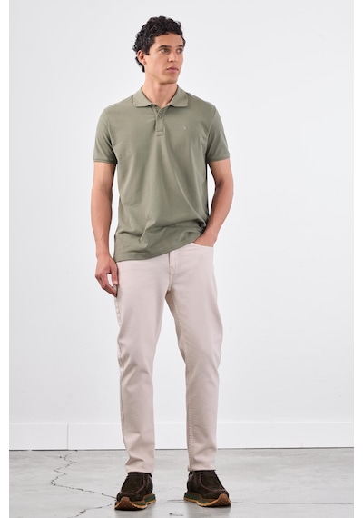 Dufy Haki Düz Erkek T-shirt - Slim Fit Haki