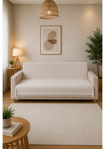 Çift Taraflı Buldan Dokuma Pamuklu Koltuk Örtüsü 170x210 Cm Çekyat Örtüsü Geometrik Desenli Koltuk Şalı Eku