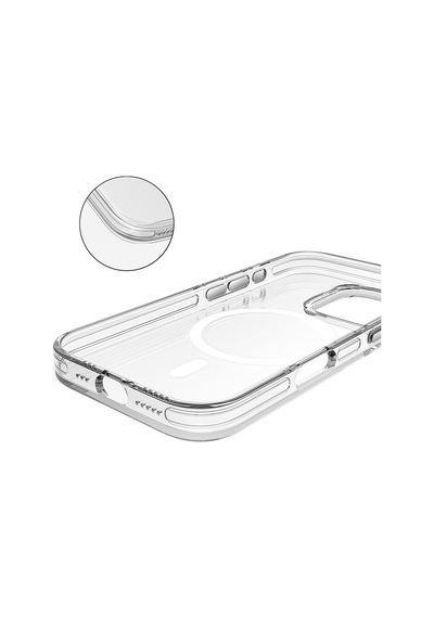 Apple Uyumlu iPhone 16 Kılıf M-safe Şarj Özellikli Kamera Korumalı Zore Kripto Kapak Seffaf