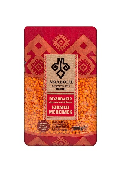 Anadolu Lezzetleri Diyarbakır Kırmızı Mercimek 1 Kg - 8 Adet Tarı