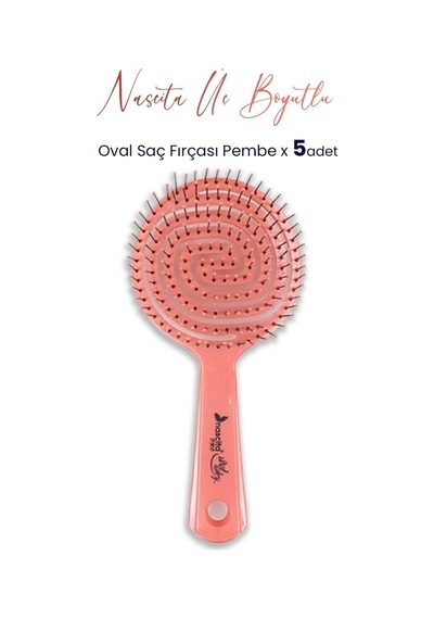 Nascita Professional Üç Boyutlu Oval Saç Fırçası Pembe X 5 Adet 0