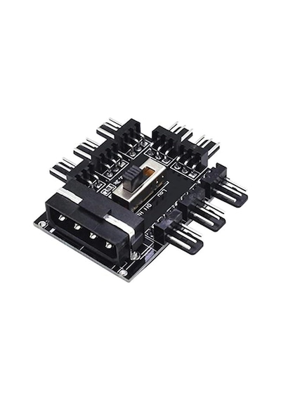 Ancheyn 8 Port Fan Çoklayıcı Hub Y Pwm Splitter İde Molex Soğutma 3 Pin 4 Switch Anahtarlı 4336