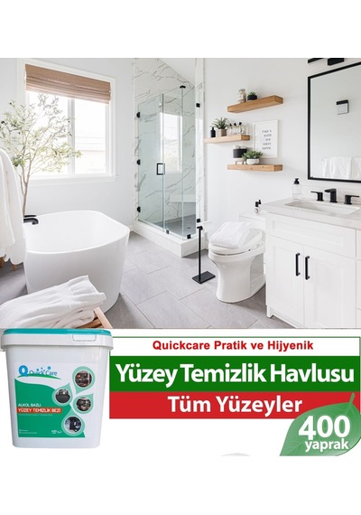 Quickcare Dezenfektanlı Yüzey Temizlik Havlusu 400 Yaprak- Limon Kokulu