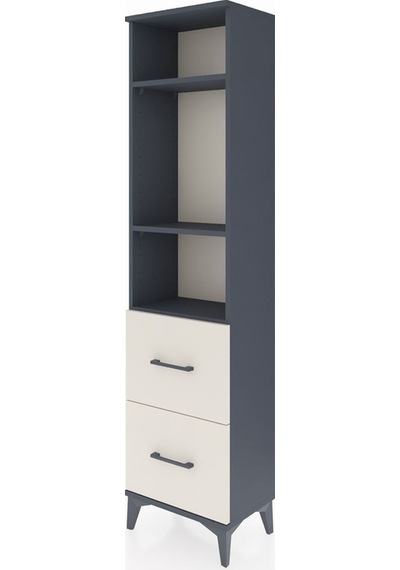 Arges Dolap 3 Raflı 2 Çekmeceli 44x30x182 Antrasit-aytaşı Antrasit