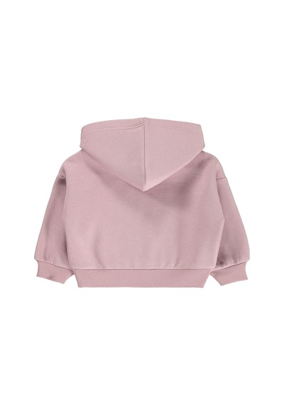 Civil Baby Çiçek Nakışlı Basic Kapşonlu 6-18 Ay Sweatshirt - Lila Soft Gül Kurusu