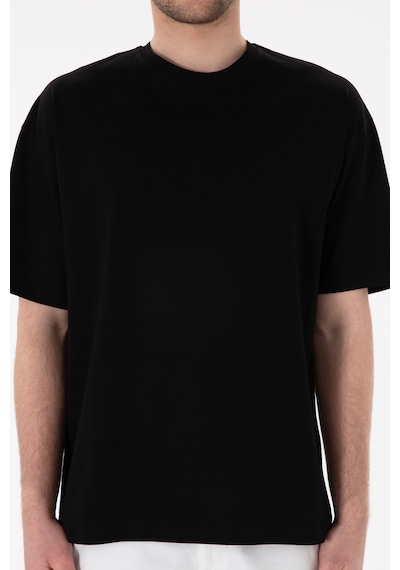 U.S. Polo Assn. Erkek Comfort Fit Bisiklet Yaka Siyah Merserize Basic Tişört 50313089-VR046