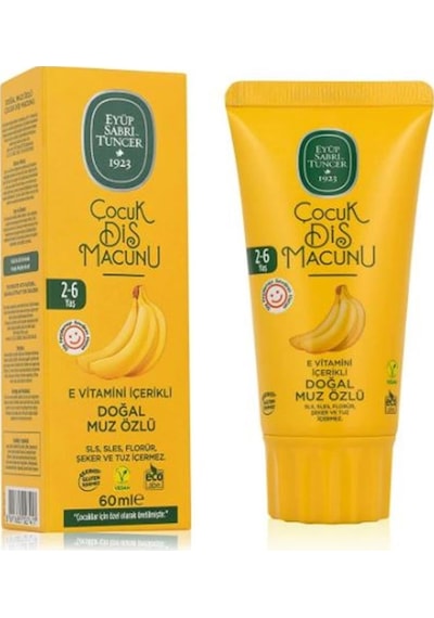 Eyüp Sabri Tuncer Doğal Muz Özlü 2-6 Yaş Çocuk Diş Macunu 60 Ml