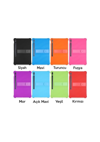 Ally Galaxy Uyumlu Tab S8 S7 T870 - T875 11 Inç Standlı Silikon Kılıf