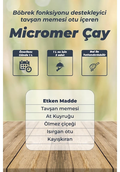 Micromer Tavşan Memesi Otu İçeren Bitkisel Paket Çay 60 x 3 G