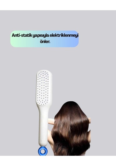 Kendini Temizleyen Ergonomik Saç Tarağı Abs Gövde Silikon Diş Belirtilmemiş 48456708