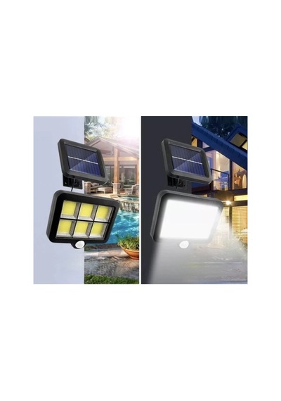 Zenviya21 120 Cob Led Solar Panelli 3 Modlu Duvar Lambası Uzaktan Kumandalı Zenya785 2700K