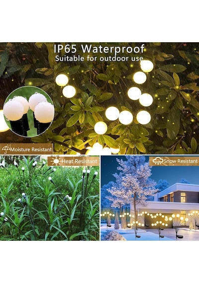 Colcutee Güneş Ateşböceği Işıkları, 4'lü Paket 40 Led Solar Bahçe Işıkları, Güneş Enerjili Sallanan Bahç Diğer