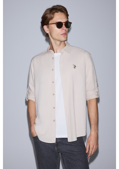 U.S. Polo Assn. U.s. Polo Assn. Erkek Taş Gömlek Basic 50320262-vr049 Taş Rengi