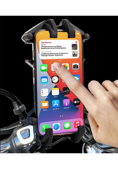 Çift Aparat Ayna Ve Gidon Bağlantılı Bisiklet Telefon Tutucu Motosiklet Titreşim Önleyeci Tutacak