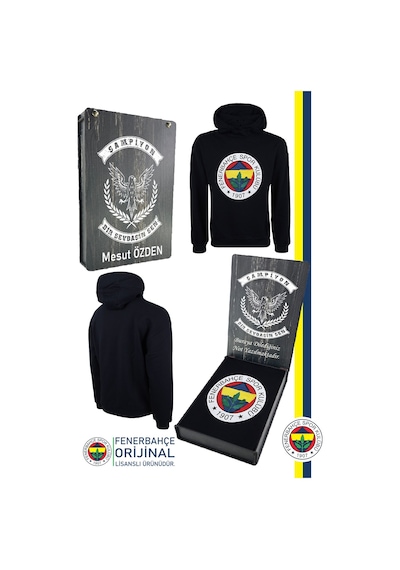 Fenerium Fenerbahçe Kapüşonlu Sweat Kişiye Özel Kutulu 061 Lacivert