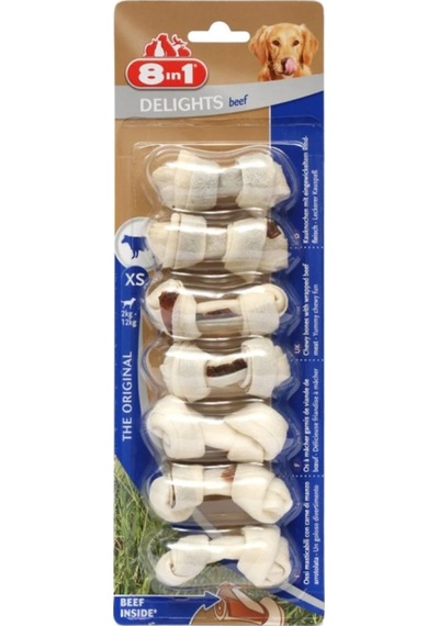 8in1 Delights XS Beef Bone Köpek Ödül Kemiği 7'li 84 G