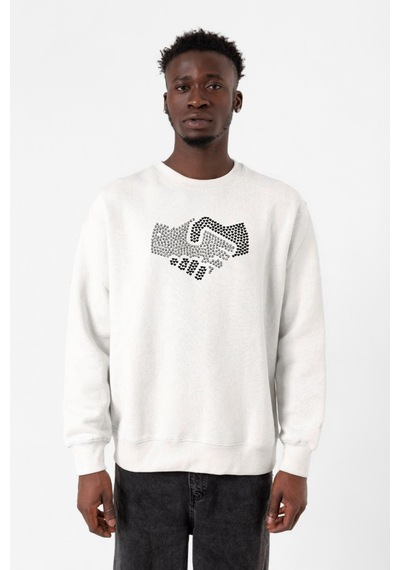 Shake Hands Icon Beyaz Erkek 2ip Sweatshirt 001