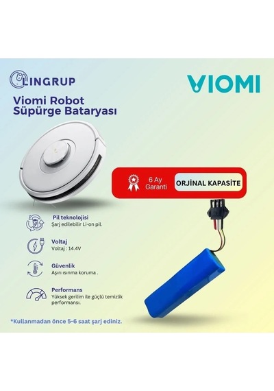 Viomi V2 Robot Süpürge Uyumlu Batarya 3200 Mah -