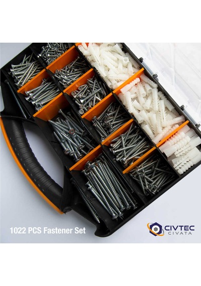 Civtec 1022 Parça 17 Çeşit Vida Ve Dübel Seti -Takım