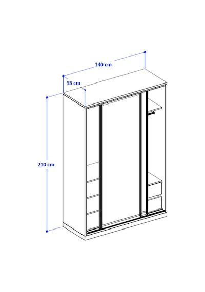 Vega Raydolap 140x210 - Sürgülü - Antrasit