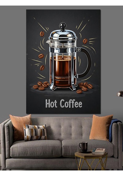 Ahşap Tablo French Press Kahve Demleme