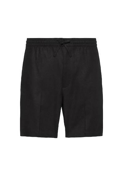 Calvin Klein Erkek Normal Kesim Beli Lastikli Keten Siyah Şort-16051