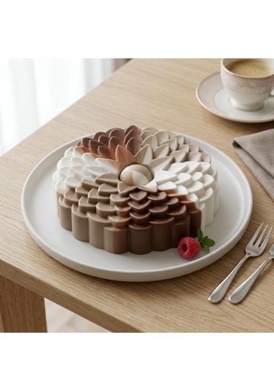 Deconox Klasik Dilimli Çiçek Tasarımlı Silikon Kek Kalıbı - Yapışmaz Ve Esnek Pasta Kalıbı 22x5 Cm, 1 Adet Diğer