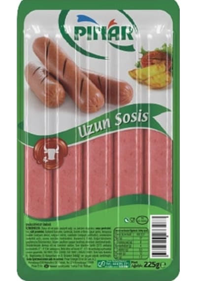 Pınar Uzun Dana Sosis 225 G - %100 Dana Etinden Lezzetli Ve Pratik Sosis