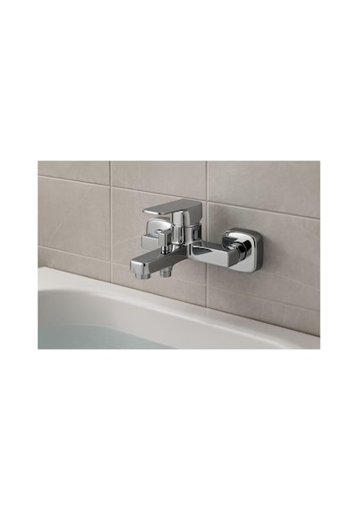 Rena Design Kare Krom Banyo Bataryasi Ağir Prinç Gövde Yüksek Kalite Musluk Göşeli Şik Modern Tasarim