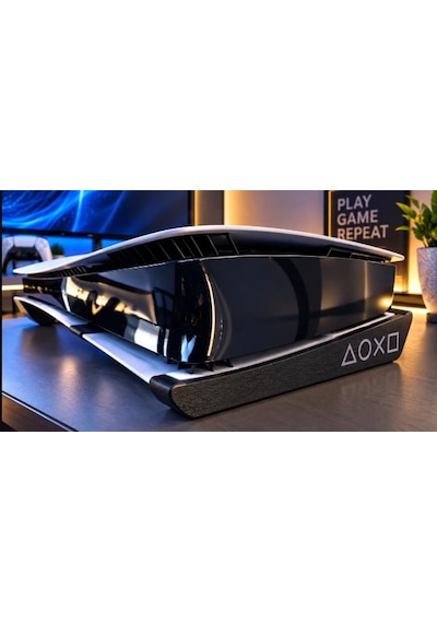 Ps5 Pro Uyumlu Yatay Stand Playstation 5 Pro Konsol Altlığı Sembollü Masaüstü Destek Standı Siyah