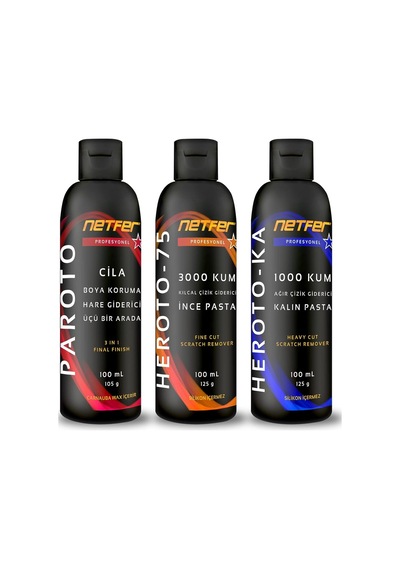 Ayrex Netfer 3'lü İnce Kalın Pasta Cila Set - 3x100 Ml